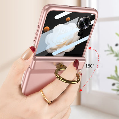For Honor Magic V Flip GKK Integrated Magnetic Folding Hinge Full Coverage Phone Case with Ring Holder(Silver) - Honor Cases by GKK | Online Shopping UK | buy2fix