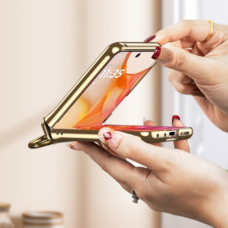 For Motorola Razr 50 Ultra GKK Integrated  Magnetic Folding Phantom Rotary Phone Case with Ring Holder(Champagne Gold) - Motorola Cases by GKK | Online Shopping UK | buy2fix
