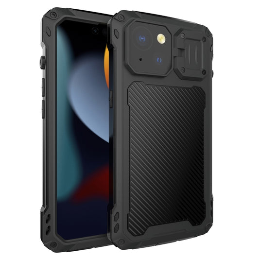 For iPhone 15 Lens Holder Metal IP54 Life Waterproof Three-proof MagSafe Phone Case(Black) - iPhone 15 Cases by buy2fix | Online Shopping UK | buy2fix