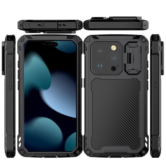 For iPhone 15 Pro Lens Holder Metal IP54 Life Waterproof Three-proof MagSafe Phone Case(Silver) - iPhone 15 Pro Cases by buy2fix | Online Shopping UK | buy2fix