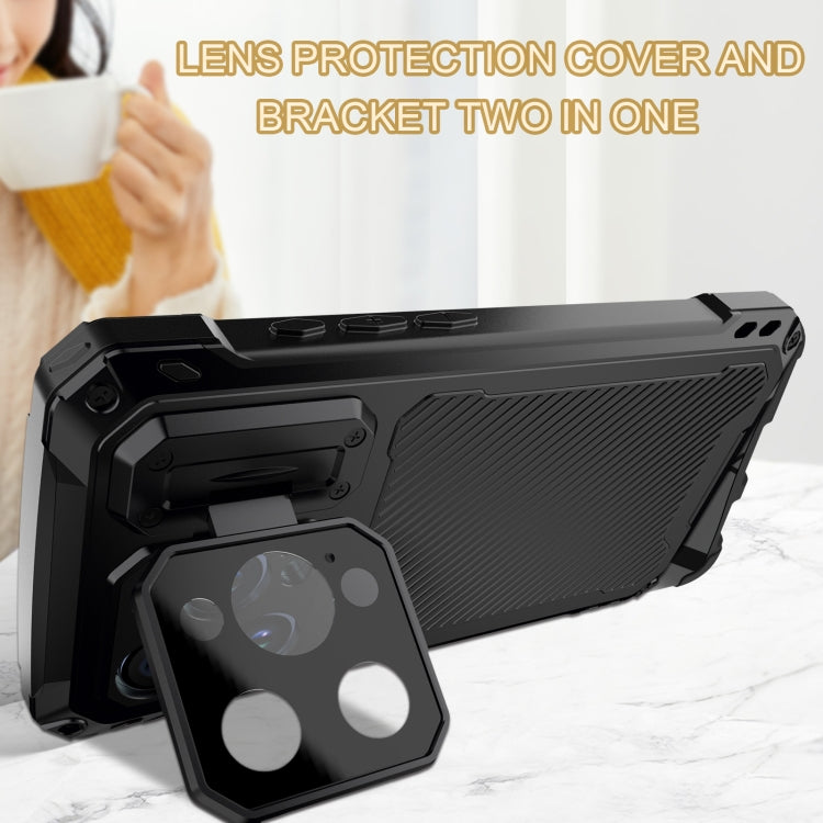 For iPhone 15 Pro Lens Holder Metal IP54 Life Waterproof Three-proof MagSafe Phone Case(Black) - iPhone 15 Pro Cases by buy2fix | Online Shopping UK | buy2fix