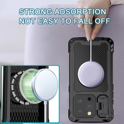 For iPhone 15 Pro Lens Holder Metal IP54 Life Waterproof Three-proof MagSafe Phone Case(Black) - iPhone 15 Pro Cases by buy2fix | Online Shopping UK | buy2fix