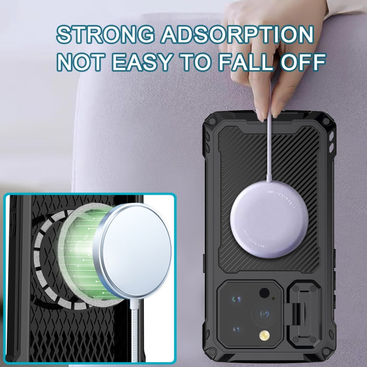 For iPhone 15 Pro Lens Holder Metal IP54 Life Waterproof Three-proof MagSafe Phone Case(Silver) - iPhone 15 Pro Cases by buy2fix | Online Shopping UK | buy2fix