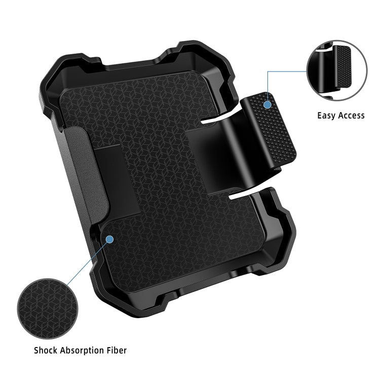 For Samsung Galaxy Z Flip5 PC Hybrid PU Leather Phone Case with Back Clip Holder(Blue) - Galaxy Z Flip5 Cases by buy2fix | Online Shopping UK | buy2fix