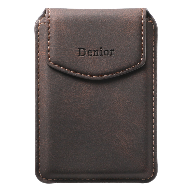 Denior V12 MagSafe Magnetic Phone PU Card Sleeve(Brown) - Adhesive Card Holders by Denior | Online Shopping UK | buy2fix