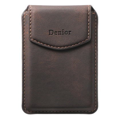 Denior V12 MagSafe Magnetic Phone PU Card Sleeve(Brown) - Adhesive Card Holders by Denior | Online Shopping UK | buy2fix