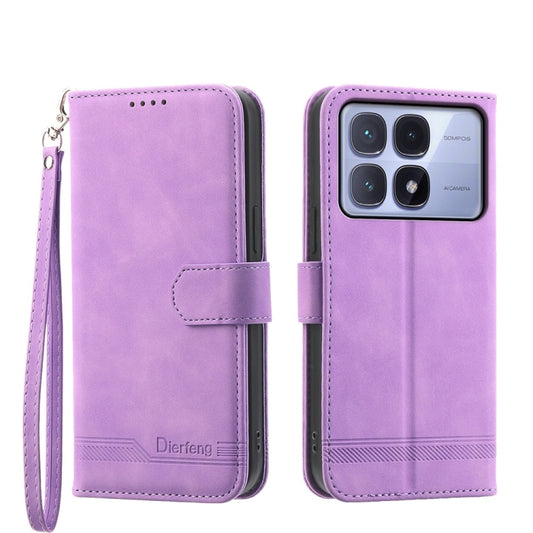 For Redmi K70 Ultra Dierfeng Dream Line TPU Hybrid PU Leather Phone Case(Purple) - Xiaomi Cases by buy2fix | Online Shopping UK | buy2fix