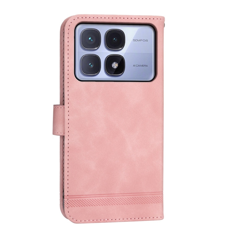For Redmi K70 Ultra Dierfeng Dream Line TPU Hybrid PU Leather Phone Case(Pink) - Xiaomi Cases by buy2fix | Online Shopping UK | buy2fix