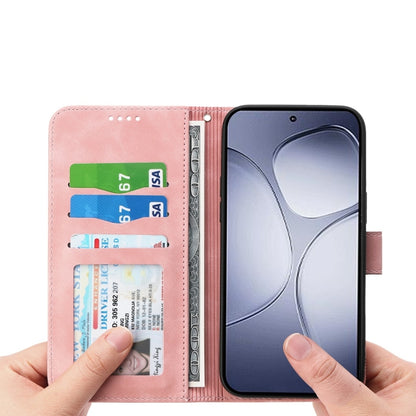 For Redmi K70 Ultra Dierfeng Dream Line TPU Hybrid PU Leather Phone Case(Pink) - Xiaomi Cases by buy2fix | Online Shopping UK | buy2fix