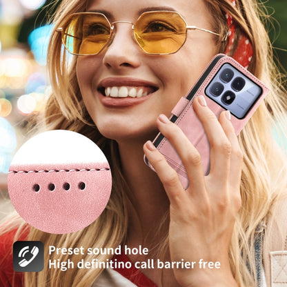 For Redmi K70 Ultra Dierfeng Dream Line TPU Hybrid PU Leather Phone Case(Pink) - Xiaomi Cases by buy2fix | Online Shopping UK | buy2fix