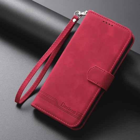 For Redmi K70 Ultra Dierfeng Dream Line TPU Hybrid PU Leather Phone Case(Red) - Xiaomi Cases by buy2fix | Online Shopping UK | buy2fix