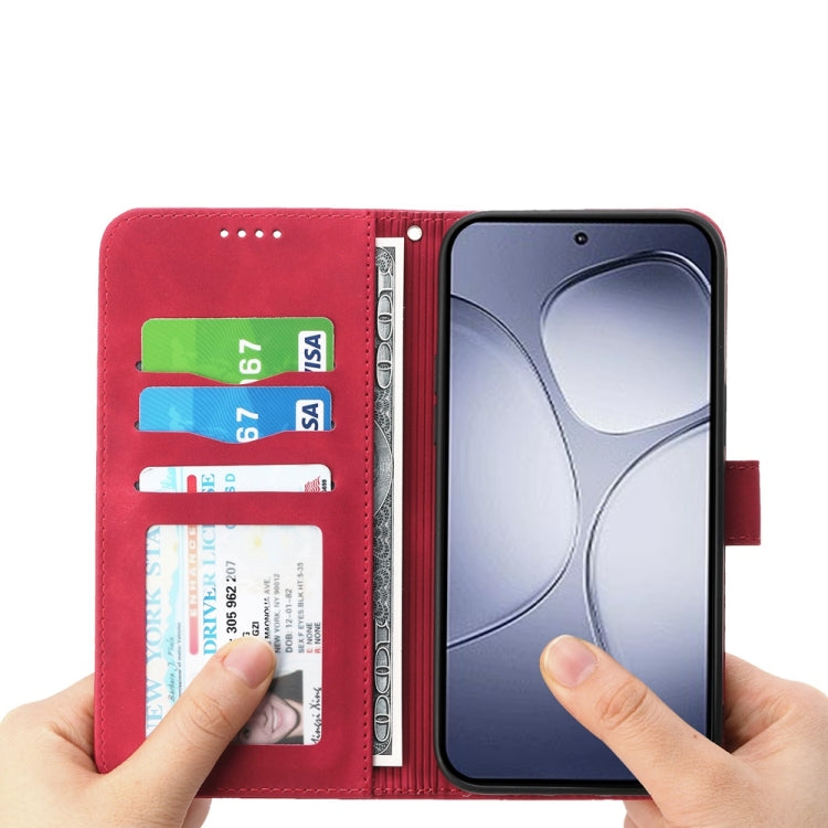 For Redmi K70 Ultra Dierfeng Dream Line TPU Hybrid PU Leather Phone Case(Red) - Xiaomi Cases by buy2fix | Online Shopping UK | buy2fix