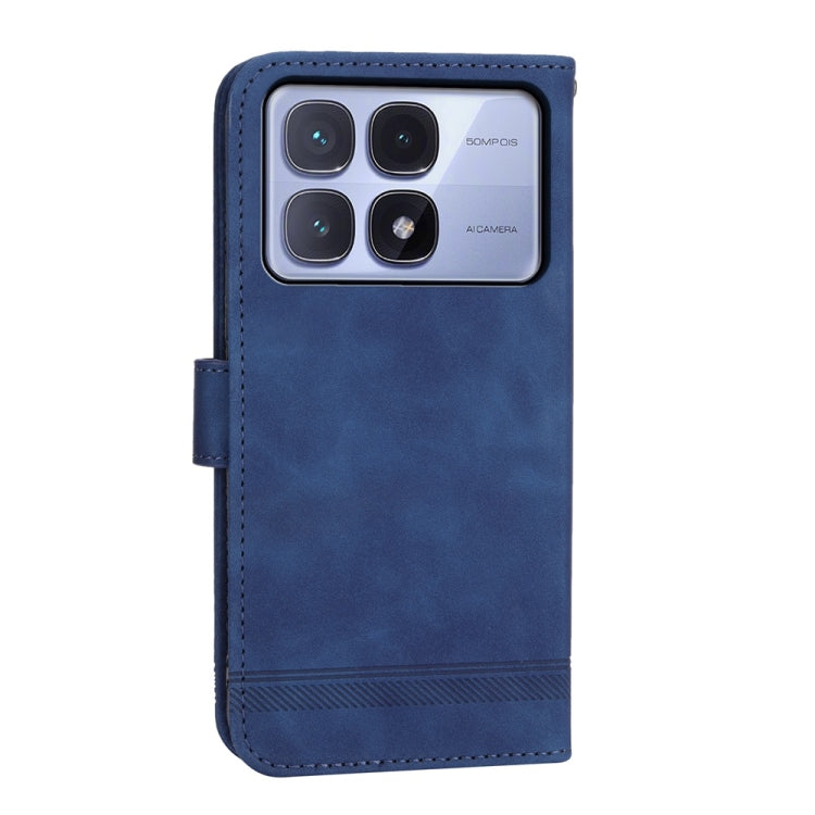 For Redmi K70 Ultra Dierfeng Dream Line TPU Hybrid PU Leather Phone Case(Blue) - Xiaomi Cases by buy2fix | Online Shopping UK | buy2fix