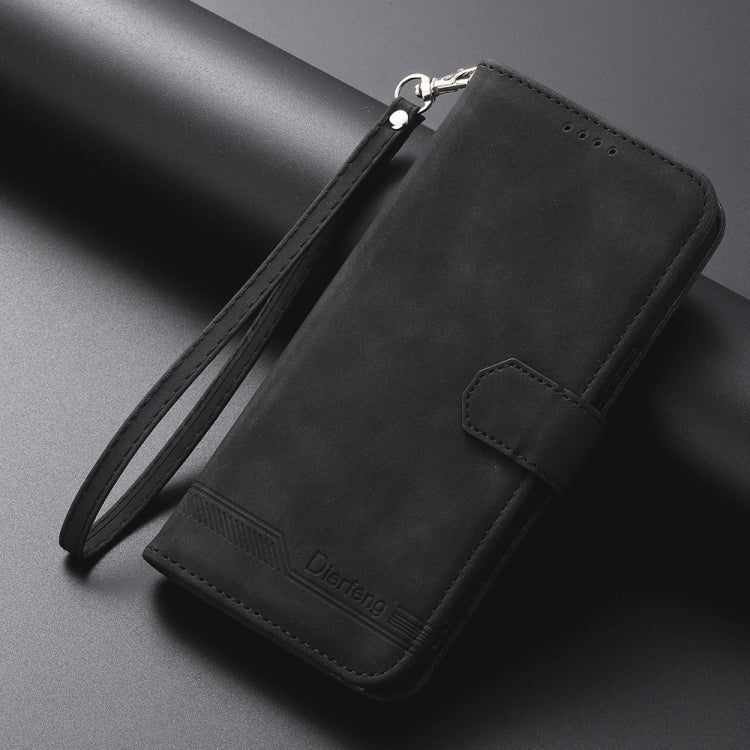 For Redmi K70 Ultra Dierfeng Dream Line TPU Hybrid PU Leather Phone Case(Black) - Xiaomi Cases by buy2fix | Online Shopping UK | buy2fix