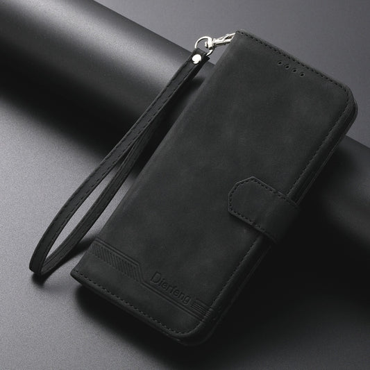 For Redmi K70 Ultra Dierfeng Dream Line TPU Hybrid PU Leather Phone Case(Black) - Xiaomi Cases by buy2fix | Online Shopping UK | buy2fix