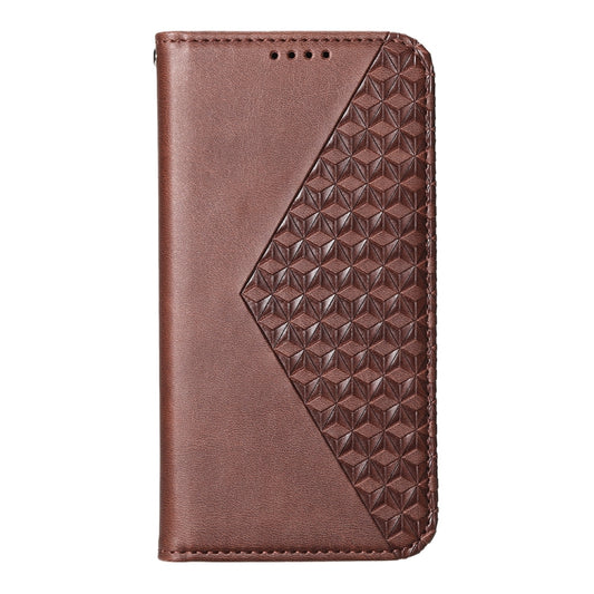 For Redmi K70 Ultra Cubic Grid Calf Texture Magnetic Leather Phone Case(Brown) - Xiaomi Cases by buy2fix | Online Shopping UK | buy2fix
