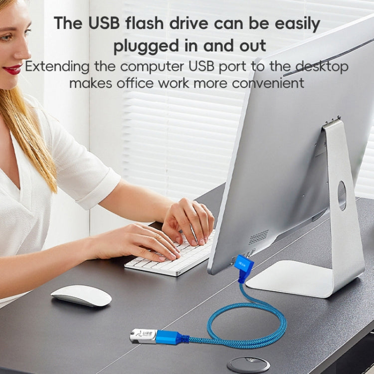 USB 3.0 Female To USB 3.0 Male Side Elbow Extension Cable for USB Disk Mouse / Keyboard / Printer, Length:1m(Right Elbow) by buy2fix