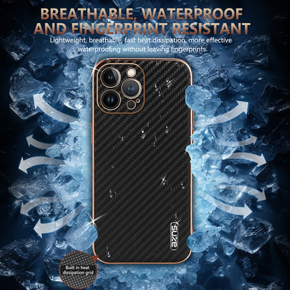 For iPhone 13 Pro Max AZNS Electroplated Edge Carbon Fiber Texture Phone Case(Green) - iPhone 13 Pro Max Cases by AZNS | Online Shopping UK | buy2fix