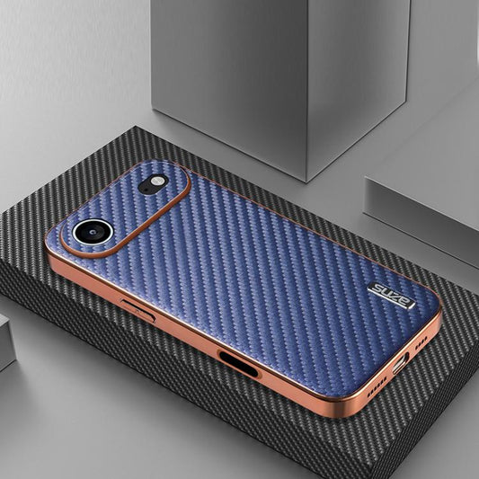 For iPhone 17 Air AZNS Electroplated Edge Carbon Fiber Texture Phone Case(Blue) - iPhone 17 Air Cases by AZNS | Online Shopping UK | buy2fix