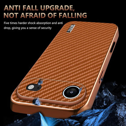 For iPhone 17 Air AZNS Electroplated Edge Carbon Fiber Texture Phone Case(Blue) - iPhone 17 Air Cases by AZNS | Online Shopping UK | buy2fix