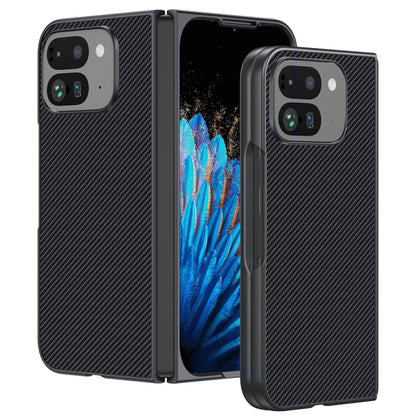 For Google Pixel 9 Pro Fold Ultra-thin Carbon Fiber Texture Printing Phone Case(Black) by buy2fix