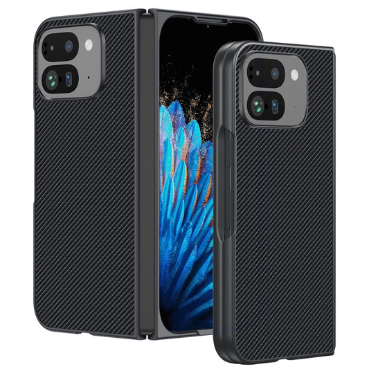 For Google Pixel 9 Pro Fold Ultra-thin Carbon Fiber Texture Printing Phone Case(Black) by buy2fix