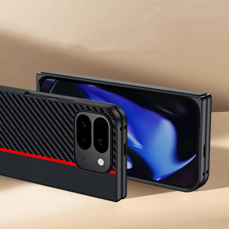 For Google Pixel 10 Pro Fold Ultra-thin Carbon Fiber Texture Printing Phone Case(Black Yellow) - Google Cases by buy2fix | Online Shopping UK | buy2fix
