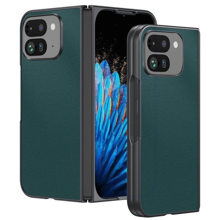 For Google Pixel 9 Pro Fold Ultra-thin Plain Skin Leather Phone Case(Green) by buy2fix