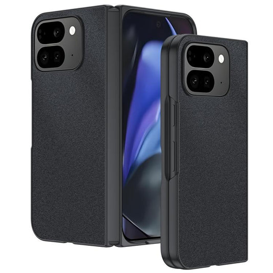 For Google Pixel 10 Pro Fold Ultra-thin Plain Skin Leather Phone Case(Black) - Google Cases by buy2fix | Online Shopping UK | buy2fix