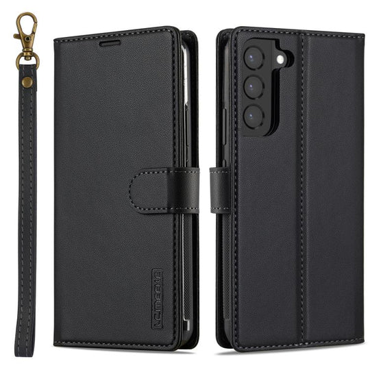 For Samsung Galaxy S25+ 5G LC.IMEEKE L2 Series Detachable Magsafe PU Phone Case with Lanyard(Black)