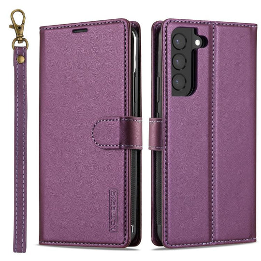 For Samsung Galaxy S25+ 5G LC.IMEEKE L2 Series Detachable Magsafe PU Phone Case with Lanyard(Purple)