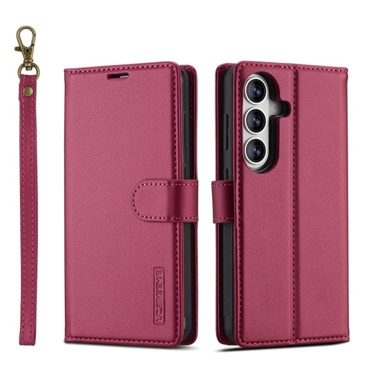 For Samsung Galaxy S26 5G LC.IMEEKE L2 Series Detachable Magsafe PU Phone Case with Lanyard(Red)