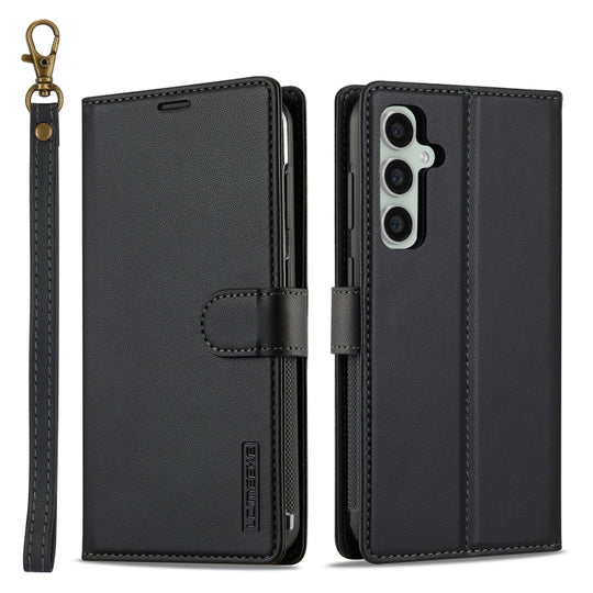 For Samsung Galaxy A15 4G / A15 5G LC.IMEEKE L2 Series Detachable Magsafe PU Phone Case with Lanyard(Black)