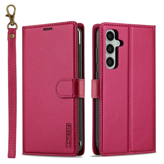 For Samsung Galaxy A15 4G / A15 5G LC.IMEEKE L2 Series Detachable Magsafe PU Phone Case with Lanyard(Red)
