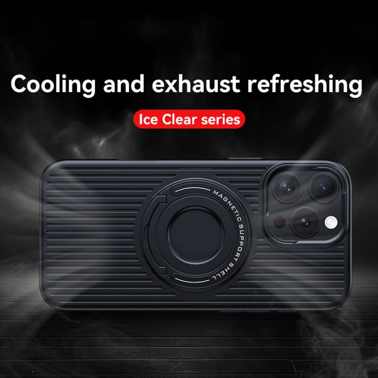 For iPhone 16 Pro Max Cooling MagSafe Magnetic Phone Case with Trolley Bracket(White) by buy2fix