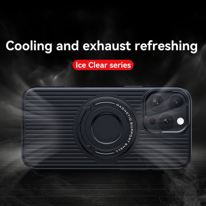 For iPhone 16 Pro Max Cooling MagSafe Magnetic Phone Case with Trolley Bracket(White) by buy2fix