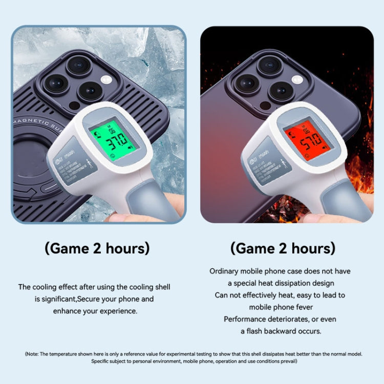 For iPhone 16 Pro Max Cooling MagSafe Magnetic Phone Case with Trolley Bracket(White) by buy2fix