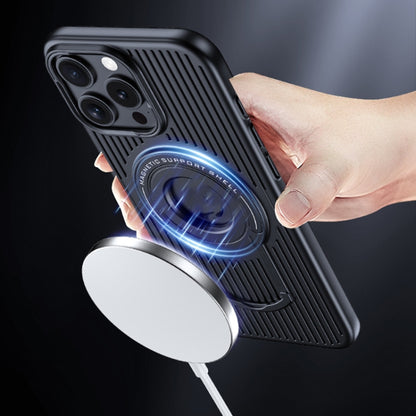 For iPhone 16 Pro Max Cooling MagSafe Magnetic Phone Case with Trolley Bracket(White) by buy2fix