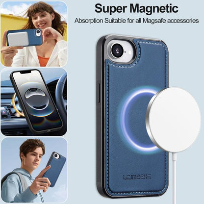 For iPhone 16e LC.IMEEKE L2 Series Detachable Magsafe PU Phone Case with Lanyard(Blue) - iPhone 16e Cases by LC.IMEEKE | Online Shopping UK | buy2fix