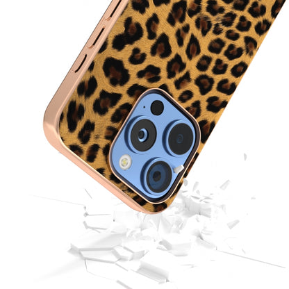 For iPhone 16 Pro Nano Plating Leopard Print Phone Case(Brown) by buy2fix