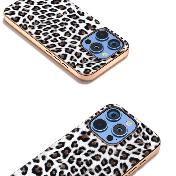 For iPhone 16 Pro Nano Plating Leopard Print Phone Case(Silver) by buy2fix