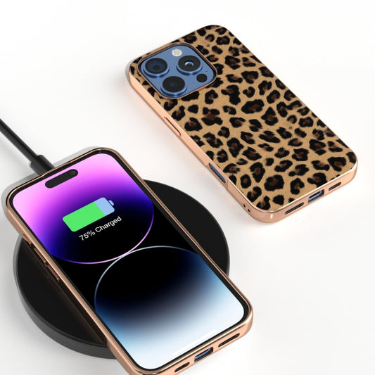 For iPhone 16 Pro Nano Plating Leopard Print Phone Case(Gold) by buy2fix
