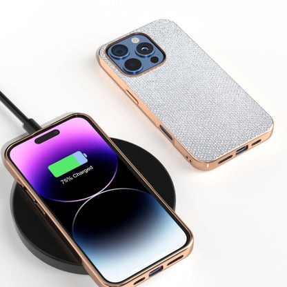 For iPhone 16 Pro Nano Plating Diamond Texture Phone Case(Silver) by buy2fix