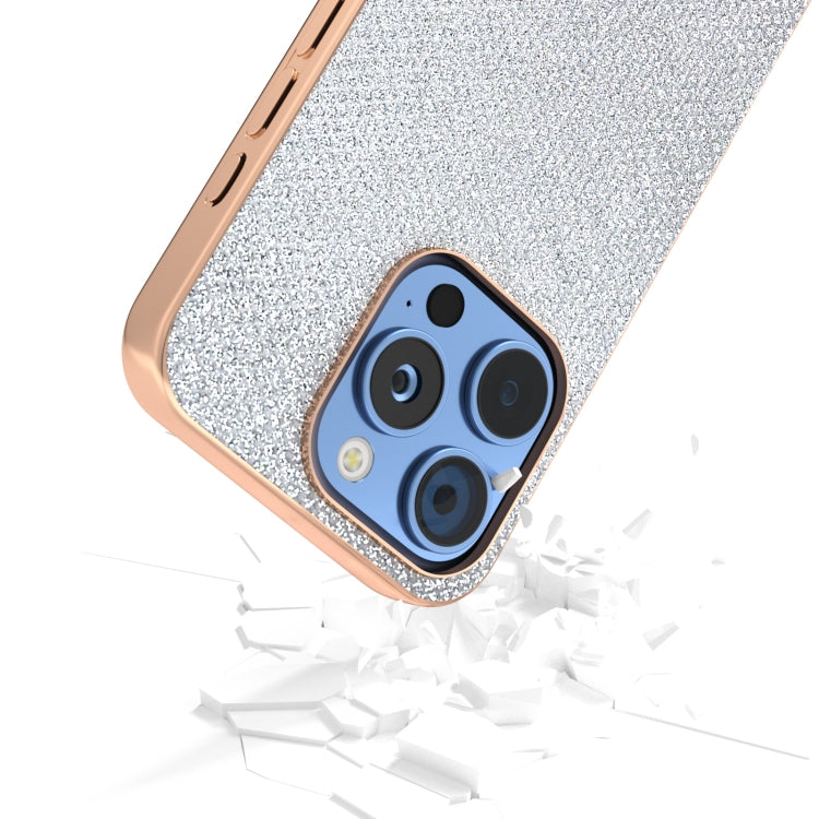 For iPhone 16 Pro Nano Plating Diamond Texture Phone Case(Silver) by buy2fix