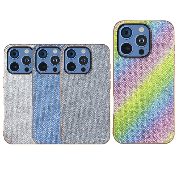 For iPhone 16 Pro Nano Plating Diamond Texture Phone Case(Blue) by buy2fix