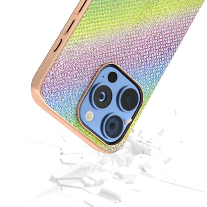 For iPhone 16 Pro Nano Plating Diamond Texture Phone Case(Rainbow) by buy2fix