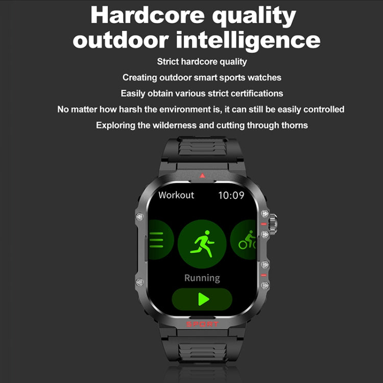 G45 2.01 inch Screen Silicone Strap 10m Waterproof Smart Watch, Support Flashlight / Bluetooth Call / HRV(Black) by buy2fix