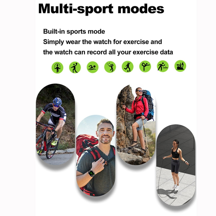 G45 2.01 inch Screen Silicone Strap 10m Waterproof Smart Watch, Support Flashlight / Bluetooth Call / HRV(Black) by buy2fix