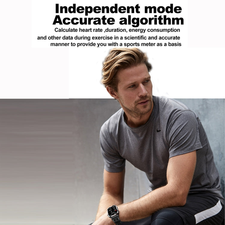 G45 2.01 inch Screen Silicone Strap 10m Waterproof Smart Watch, Support Flashlight / Bluetooth Call / HRV(Black) by buy2fix