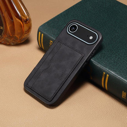 For iPhone 17 Air Denior D08 PU Single Card Slot Holder Phone Case(Black) - iPhone 17 Air Cases by Denior | Online Shopping UK | buy2fix